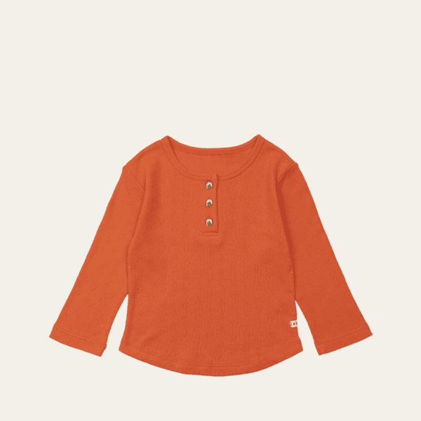 Heart Eyelet Henry Neck Shirt